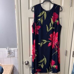 Jones Studio Red and Pink Floral Sundress